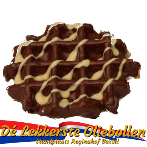 Gesuikerde Wafel met Chocotopping Wittechocolade